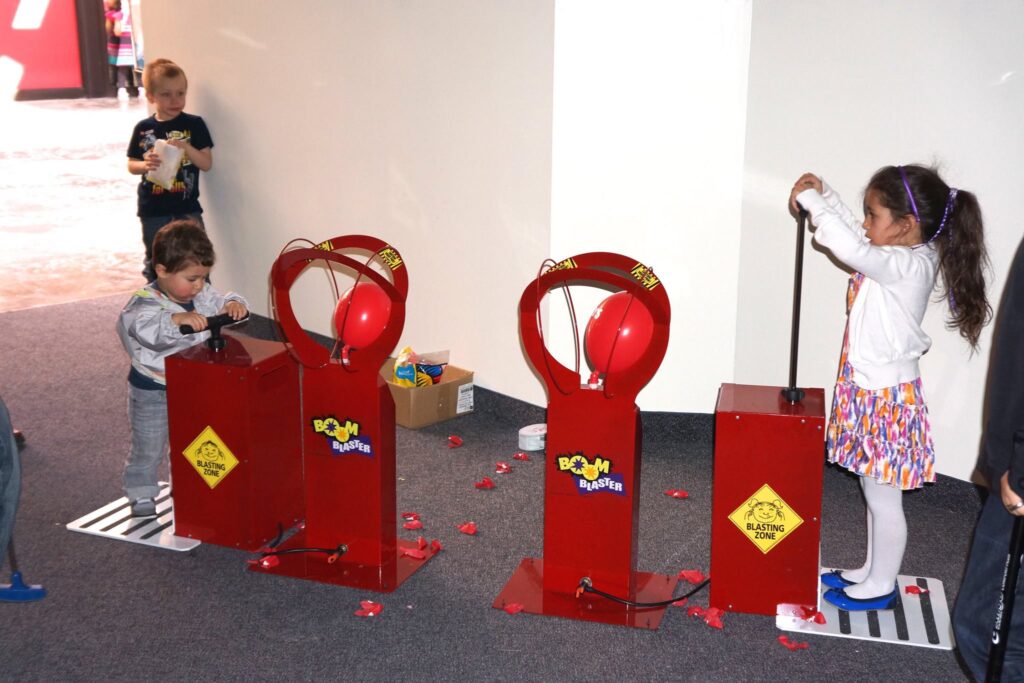 Children using the boom blaster