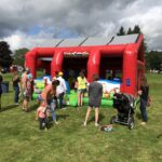 Barnyard Inflatable Petting Zoo at outdoor event
