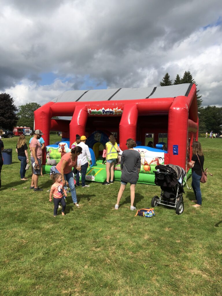 Barnyard Inflatable Petting Zoo at outdoor event