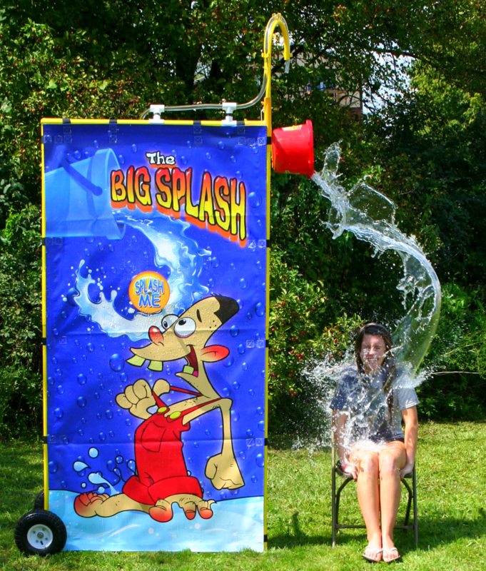 Girl being soaked by the Big Splash Arcade game