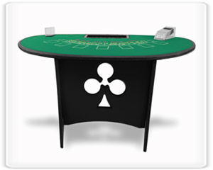 Blackjack Table with green felt top