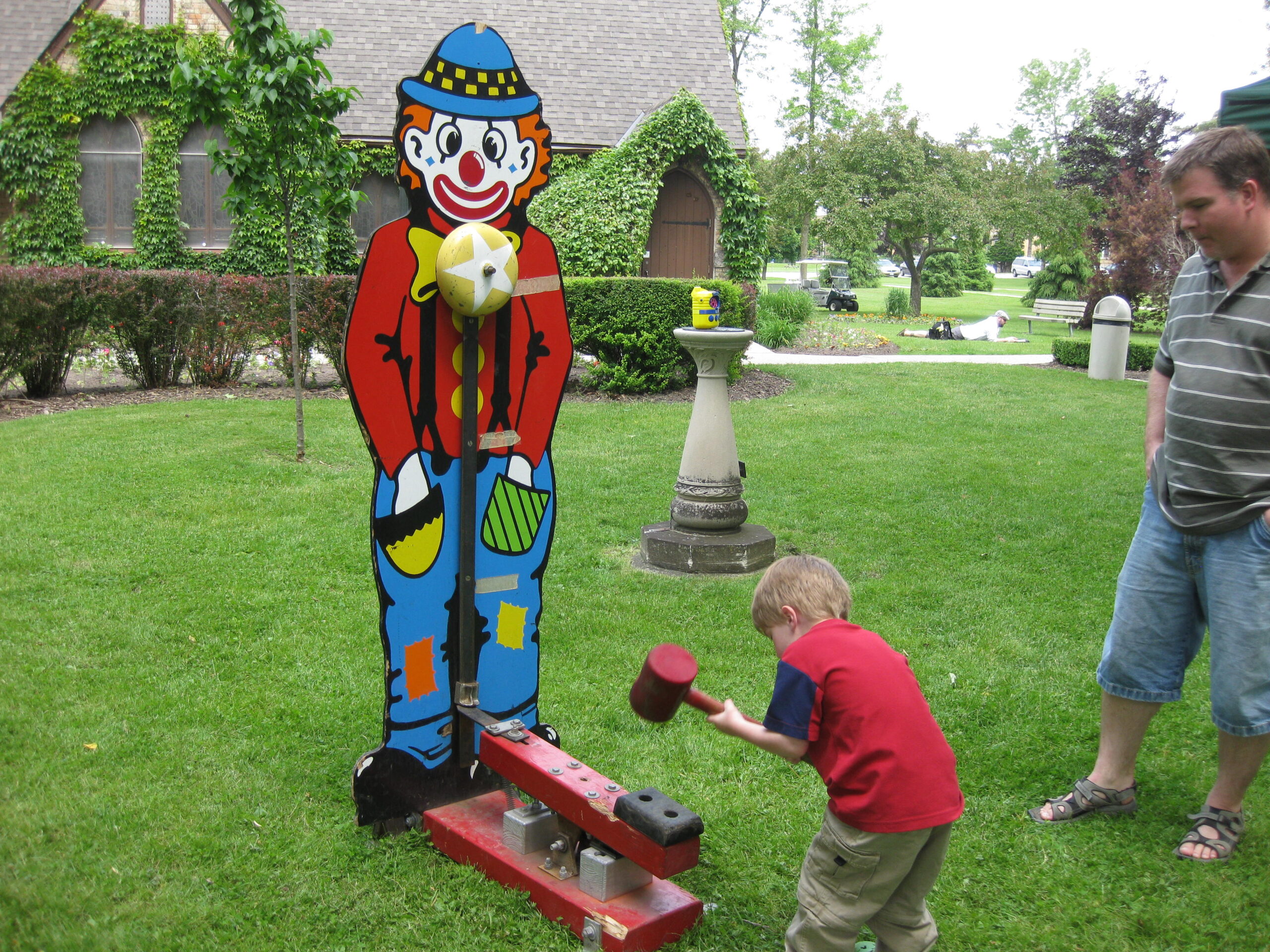 Child playing the clown easy striker