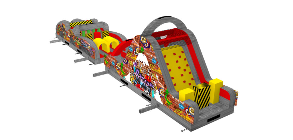 Inflatable Extreme-X-Grafitti Obstacle Course
