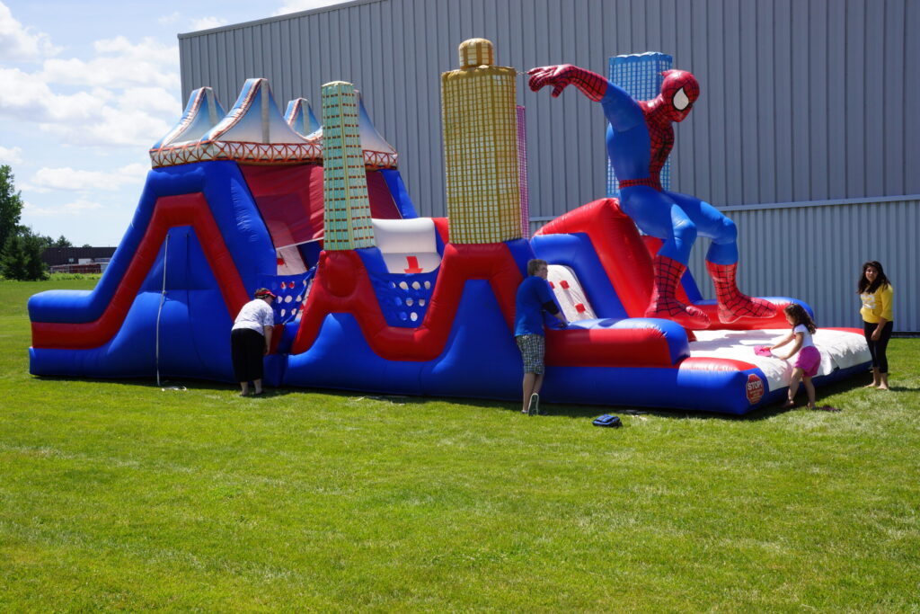 Spiderman inflatable obstacle course