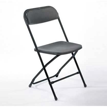 Black folding chair for event rental